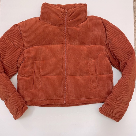 NWT 7 for All Mankind Corduroy Cropped Puffer Jacket Size S - Picture 6 of 16